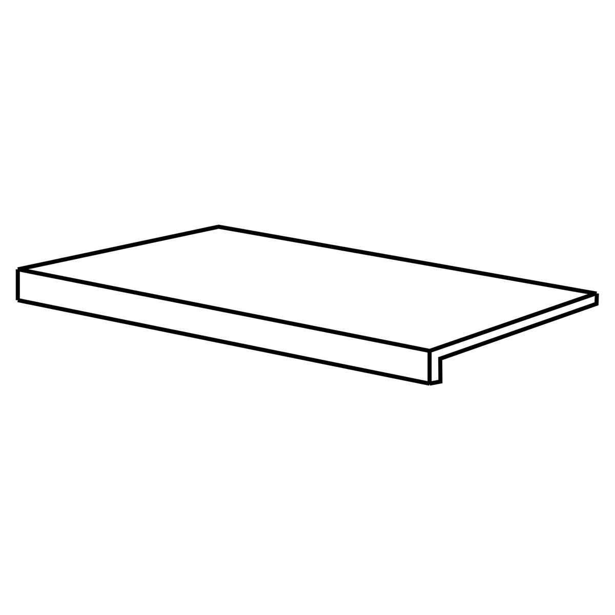 Daltile Indoterra White Desert 1224C6 Coping (6cm Return) Textured Floor Tile Trim