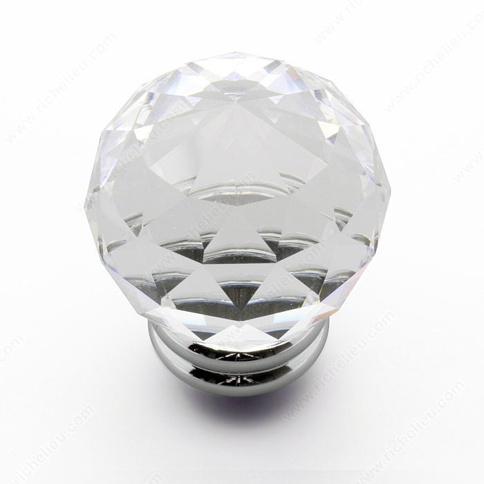 Modern Swarovski Crystal and Metal Knob