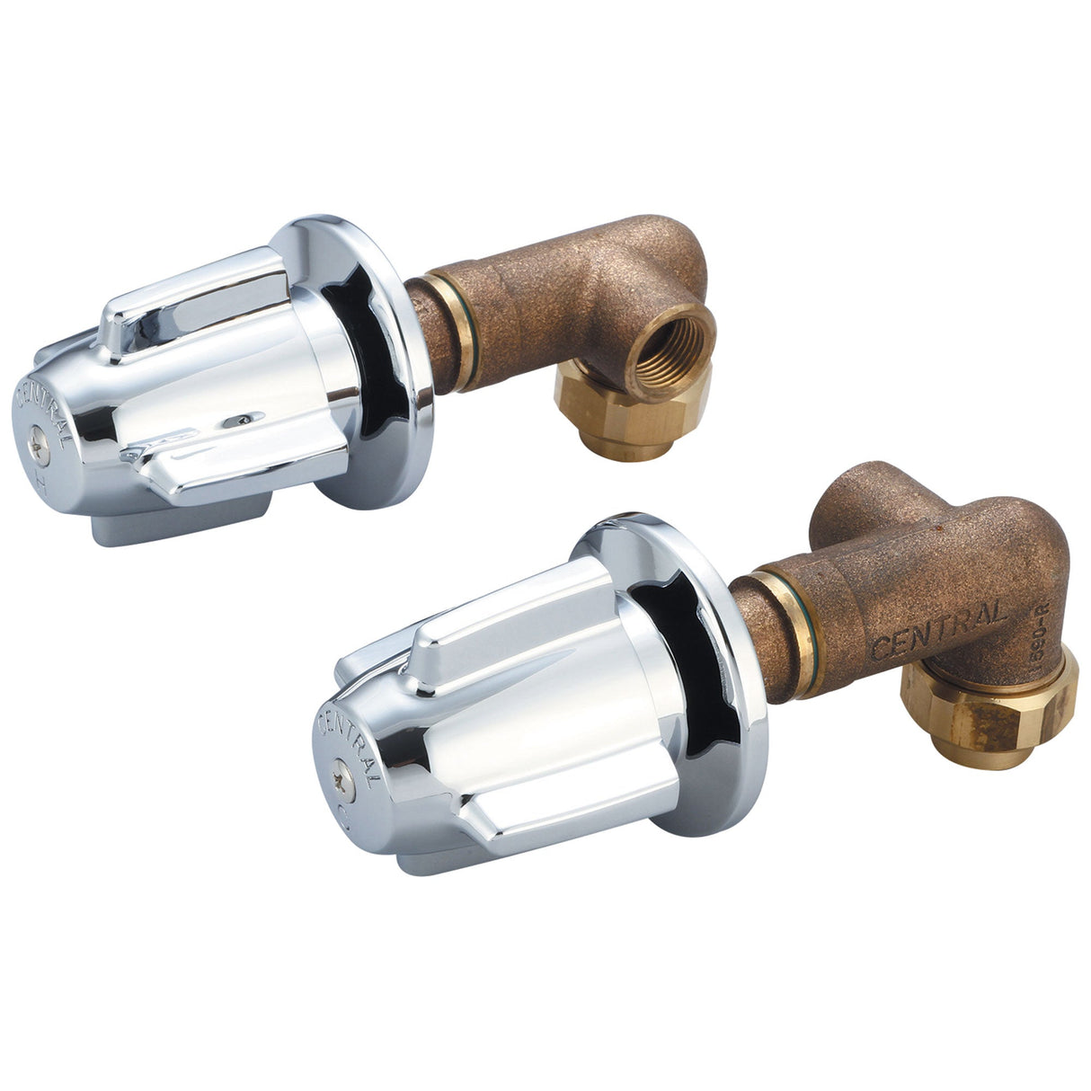 Central Brass 1246 Cast Shower Corner Valve in Polished Chrome