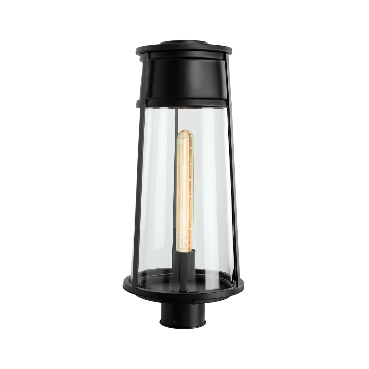 Elk 1247-MB-CL Cone Outdoor Post Lantern Light - Matte Black