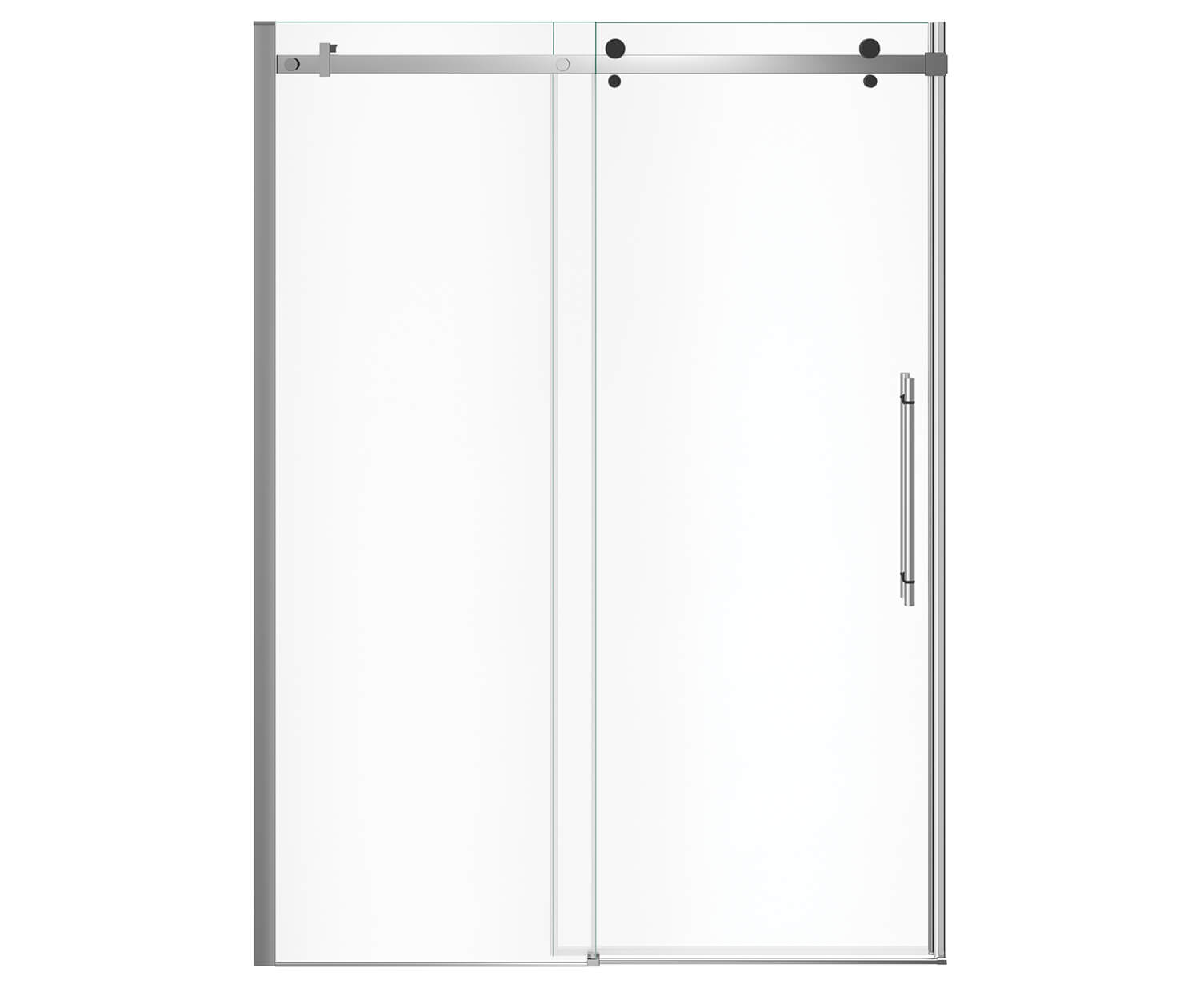 MAAX 138470-900-350-000 Vela 56 ½-59 x 78 ¾ in. 8mm Sliding Shower Door for Alcove Installation with Clear glass in Chrome and Matte Black