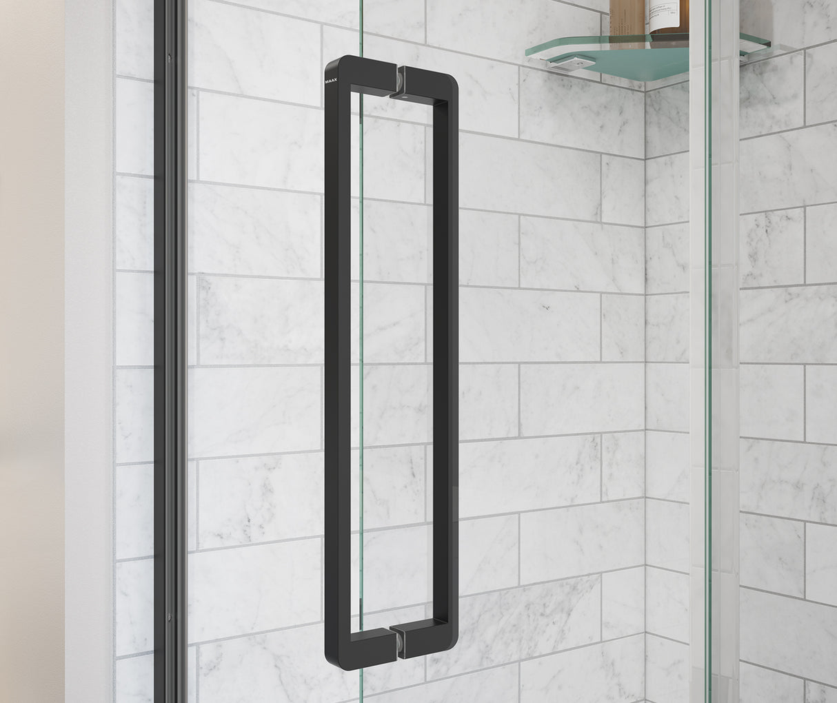 MAAX 135323-900-340-000 Uptown 44-47 x 76 in. 8 mm Sliding Shower Door for Alcove Installation with Clear glass in Matte Black