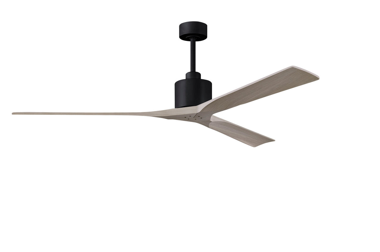 Matthews Fan NKXL-BK-GA-72 Nan XL 6-speed ceiling fan in Matte Black finish with 72” solid gray ash tone wood blades