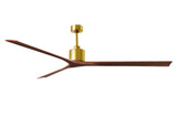 Matthews Fan NKXL-BRBR-WA-90 Nan XL 6-speed ceiling fan in Brushed Brass finish with 90” solid walnut tone wood blades