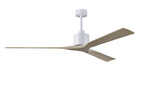 Matthews Fan NKXL-MWH-GA-72 Nan XL 6-speed ceiling fan in Matte White finish with 72” solid gray ash tone wood blades