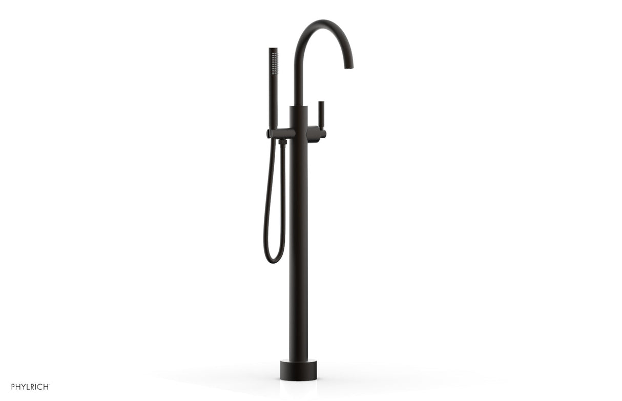 Phylrich D130-44-01-10B BASIC Tall Floor Mount Tub Filler - Lever Handle with Hand Shower D130-44-01 - Oil Rubbed Bronze