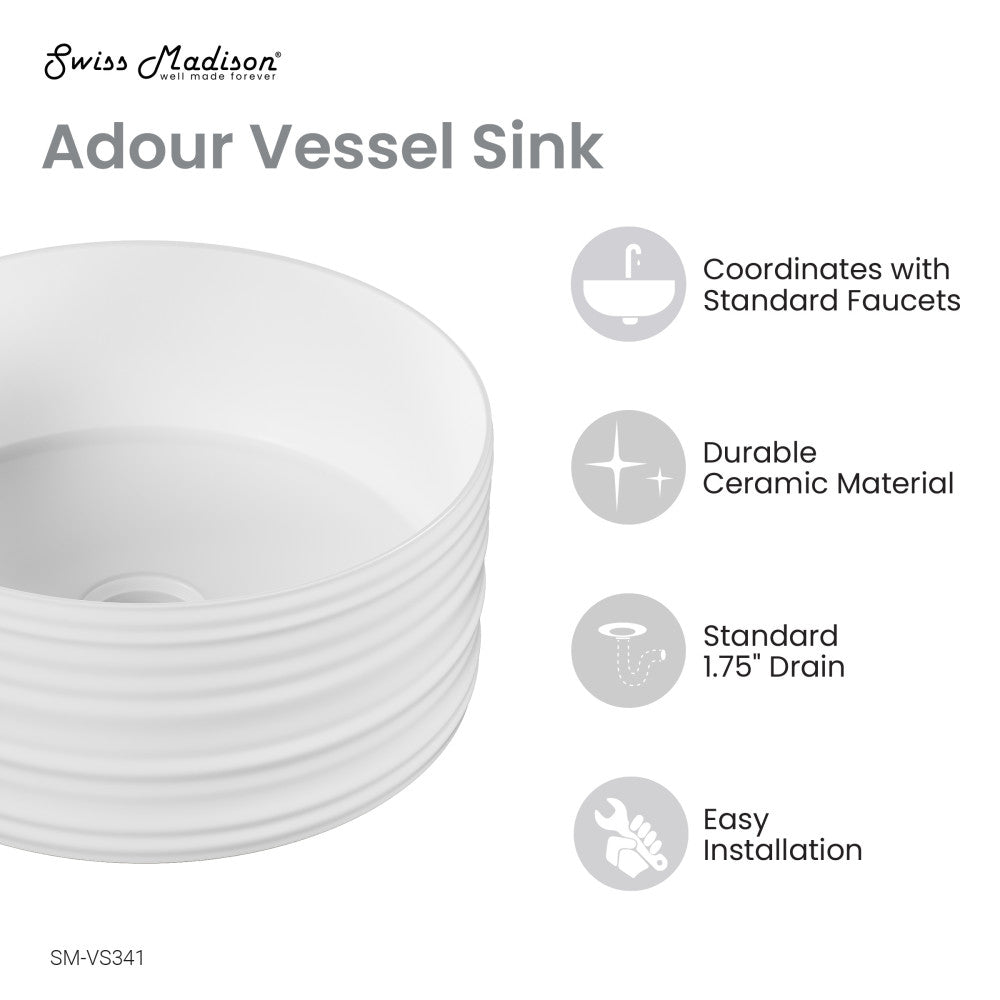 Adour 16'' Vessels Sink in White