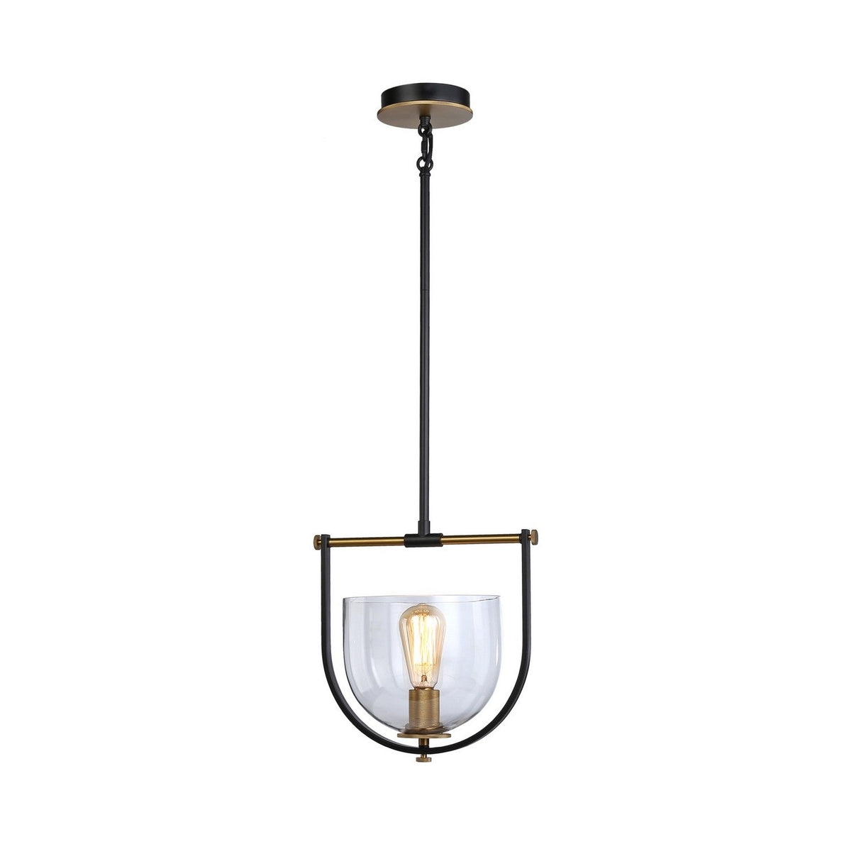 Cheshire Pendant - Black & Brass