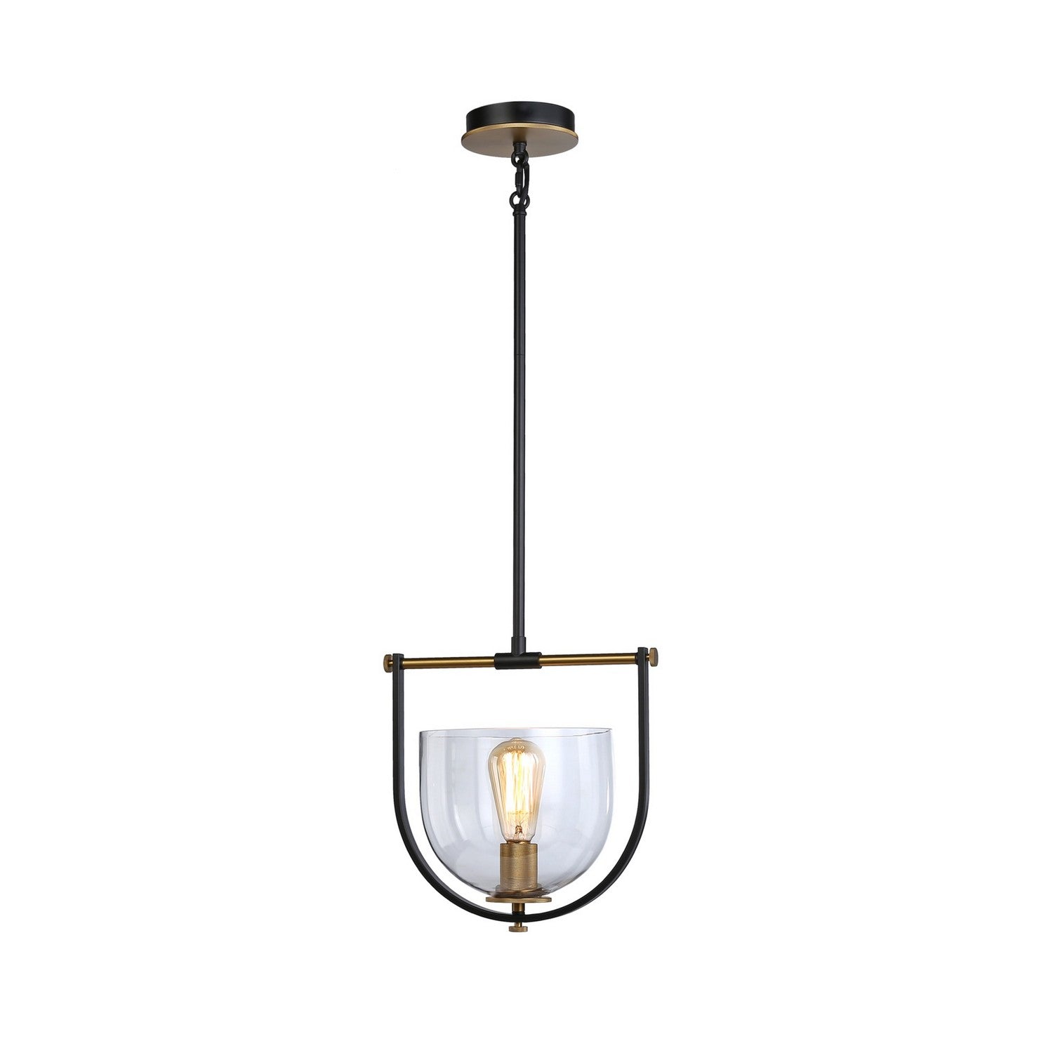 Cheshire Pendant - Black & Brass