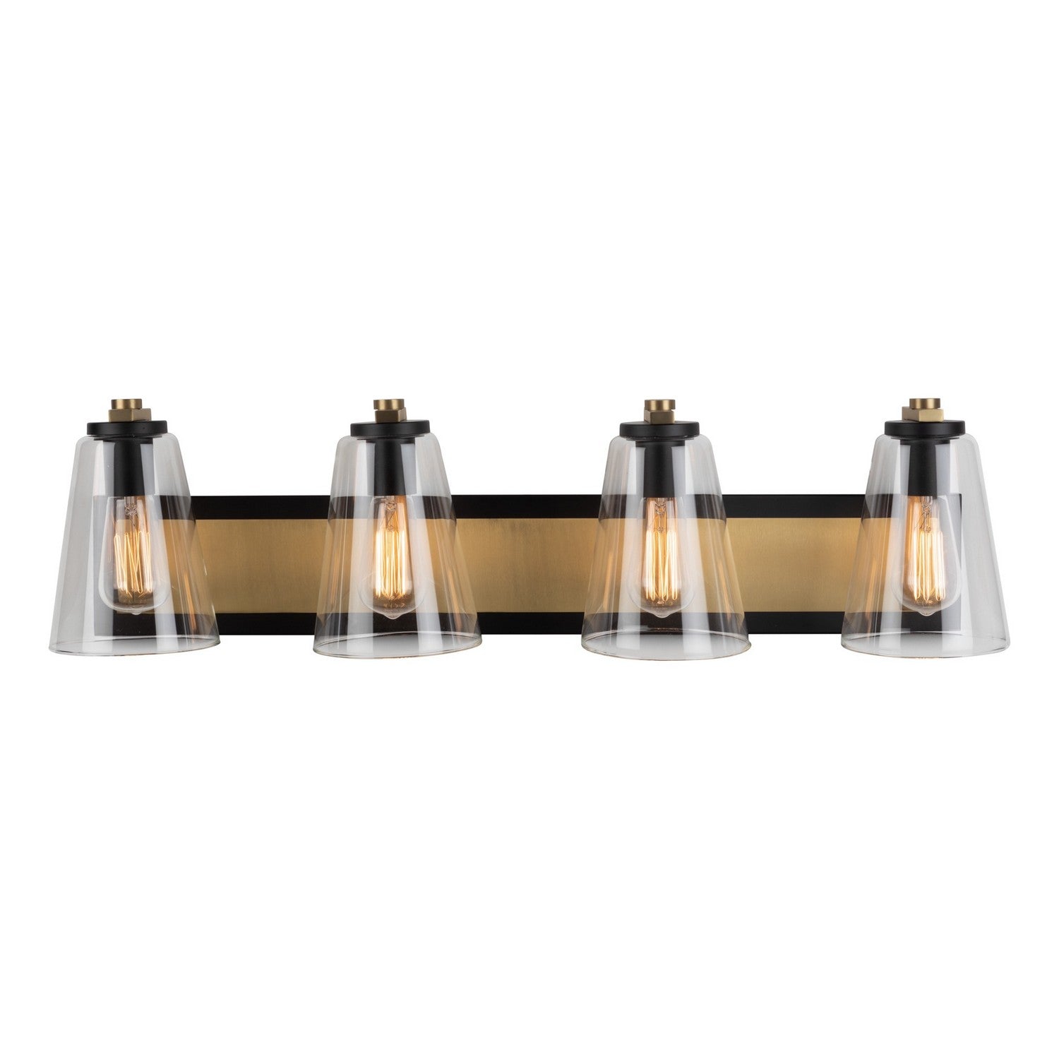 Treviso Bathroom Vanity Light - Black & Brass / 4-Light