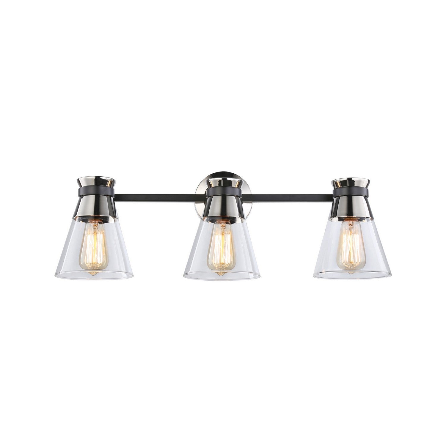 Kanata Bathroom Vanity Light - Black & Brushed Nickel / 3-Light