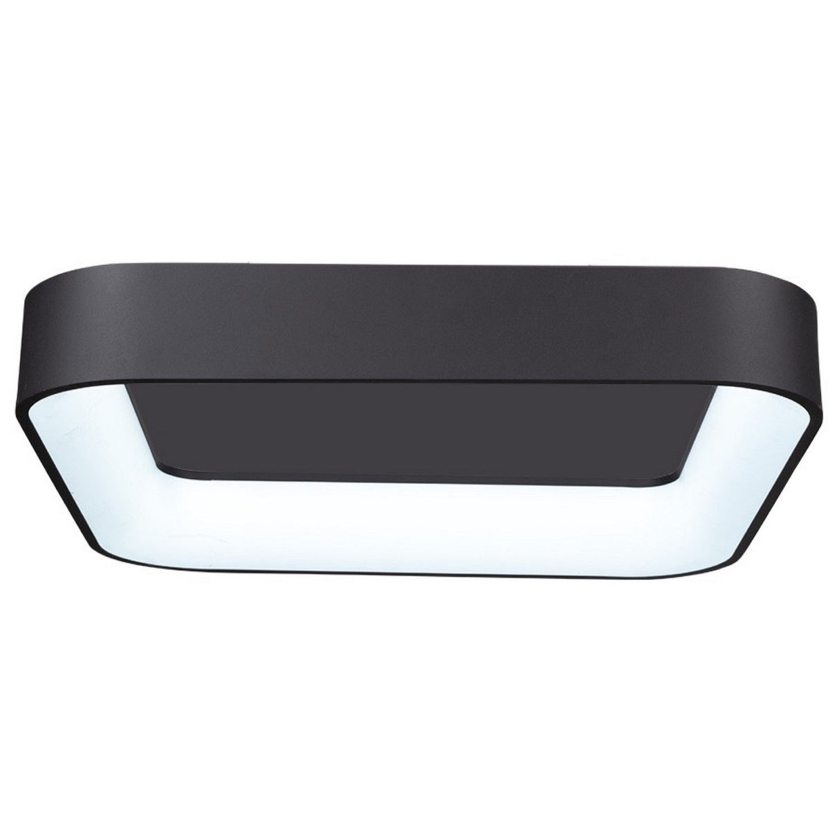 Lazio Square Ceiling Flush Light - Black / 17.75