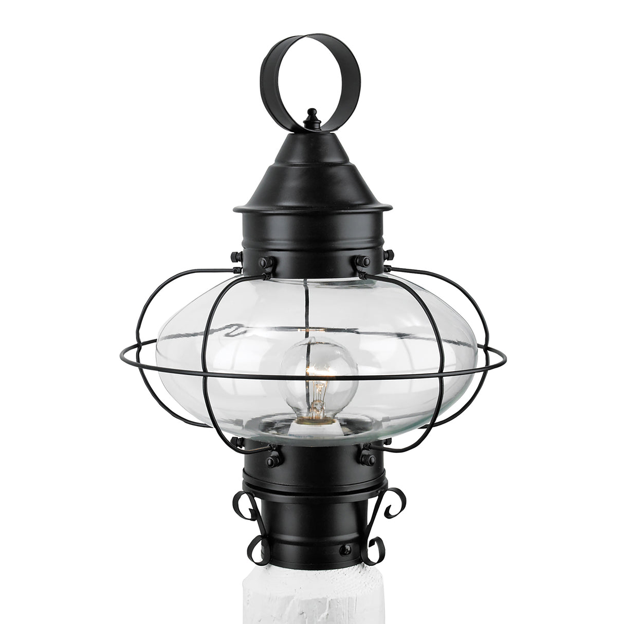 Elk 1321-BL-CL Cottage Onion Outdoor Post Lantern - Black with Clear Glass