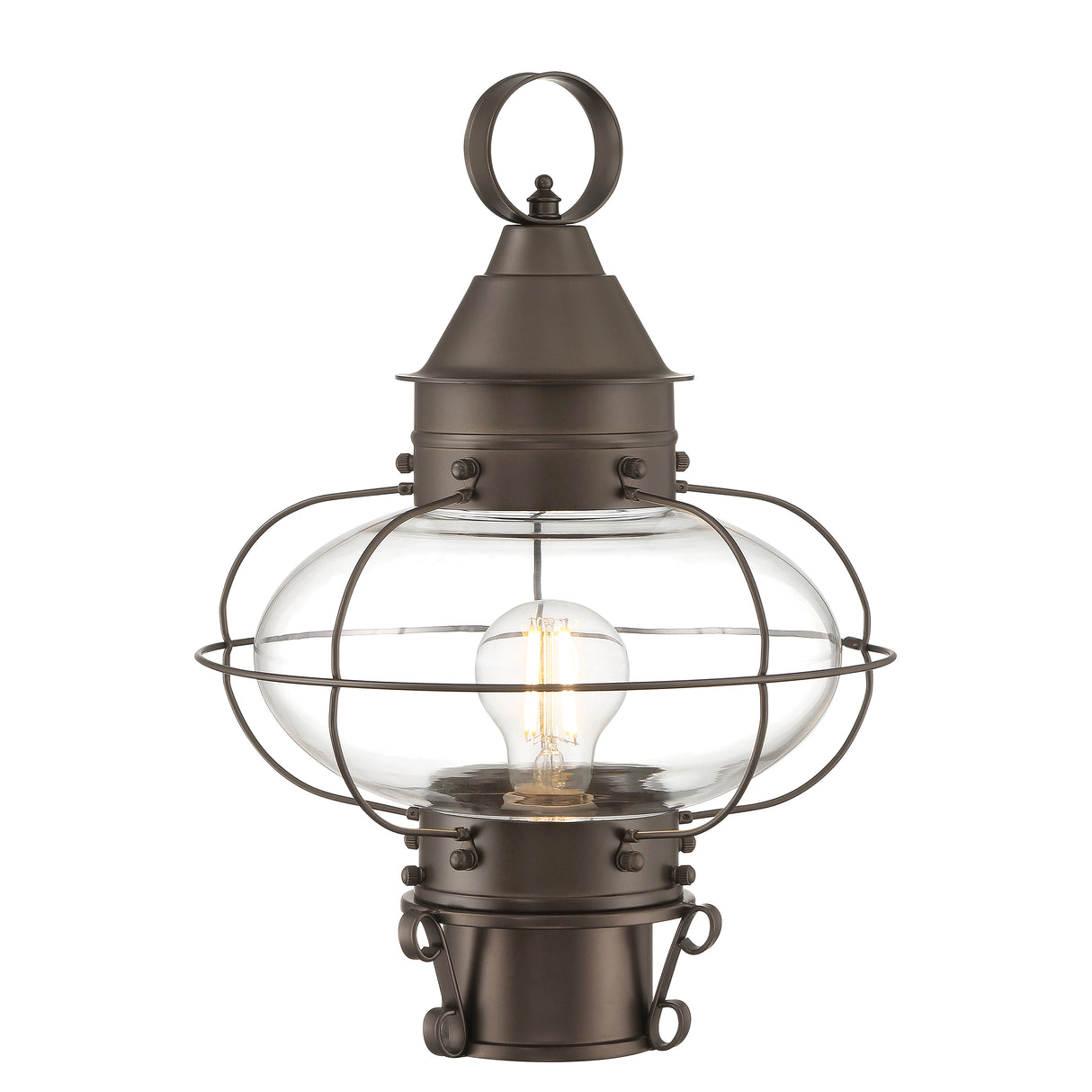 Elk 1321-BR-CL Cottage Onion Outdoor Post Lantern - Bronze with Clear Glass
