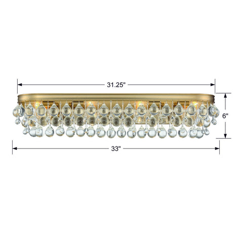 Calypso 8 Light Crystal Teardrop Vibrant Gold Bathroom Vanity 134-VG
