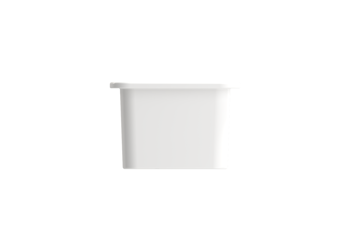 BOCCHI 1358-001-0120 Sotto Dual-mount Fireclay 12 in. Single Bowl Bar Sink with Strainer in White