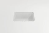BOCCHI 1358-002-0120 Sotto Dual-mount Fireclay 12 in. Single Bowl Bar Sink with Strainer in Matte White