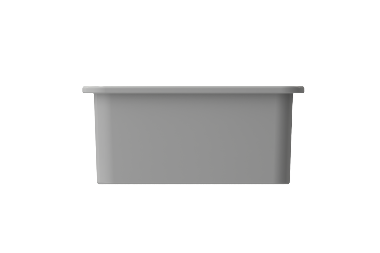 BOCCHI 1358-006-0120 Sotto Dual-mount Fireclay 12 in. Single Bowl Bar Sink with Strainer in Matte Gray