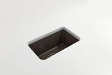 BOCCHI 1358-025-0120 Sotto Dual-mount Fireclay 12 in. Single Bowl Bar Sink Strainer in Matte Brown