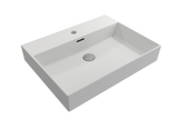 BOCCHI 1376-002-0126 Milano Wall-Mounted Sink Fireclay 24 in. 1-Hole with Overflow in Matte White