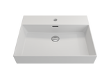 BOCCHI 1376-002-0126 Milano Wall-Mounted Sink Fireclay 24 in. 1-Hole with Overflow in Matte White