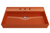 BOCCHI 1377-012-0127 Milano Wall-Mounted Sink Fireclay 32 in. 3-Hole with Overflow in Orange