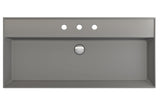 BOCCHI 1378-006-0127 Milano Wall-Mounted Sink Fireclay 39.75 in. 3-Hole with Overflow in Matte Gray