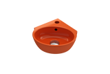 BOCCHI 1392-012-0126 Milano Corner Sink Fireclay 12 in. 1-Hole with Overflow in Orange