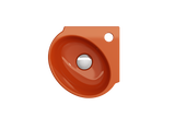 BOCCHI 1392-012-0126 Milano Corner Sink Fireclay 12 in. 1-Hole with Overflow in Orange