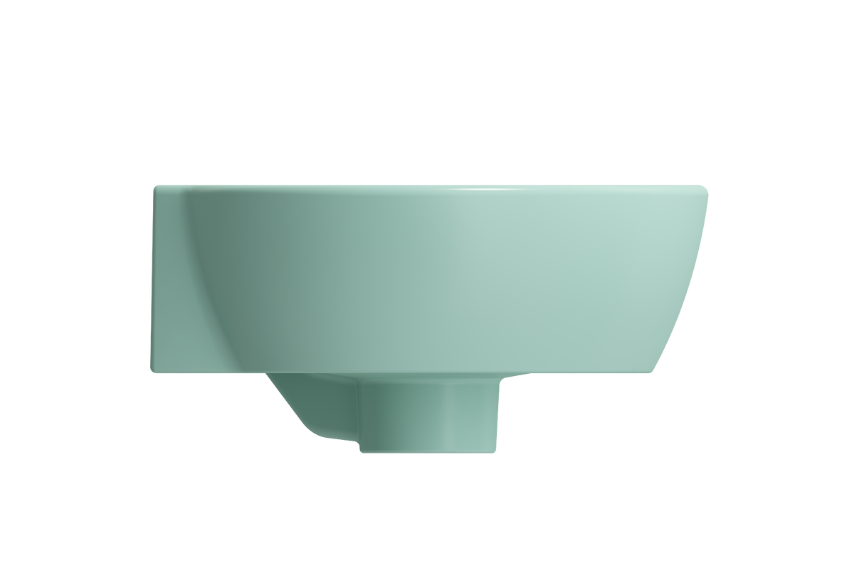 BOCCHI 1392-033-0126 Milano Corner Sink Fireclay 12 in. 1-Hole with Overflow in Matte Mint Green