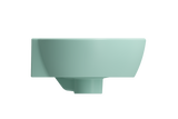 BOCCHI 1392-033-0126 Milano Corner Sink Fireclay 12 in. 1-Hole with Overflow in Matte Mint Green