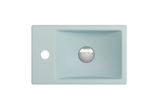 BOCCHI 1418-029-0126 Milano Wall-Mounted Sink Fireclay 14.5 in. 1-hole Left Side Faucet Deck in Matte Ice Blue