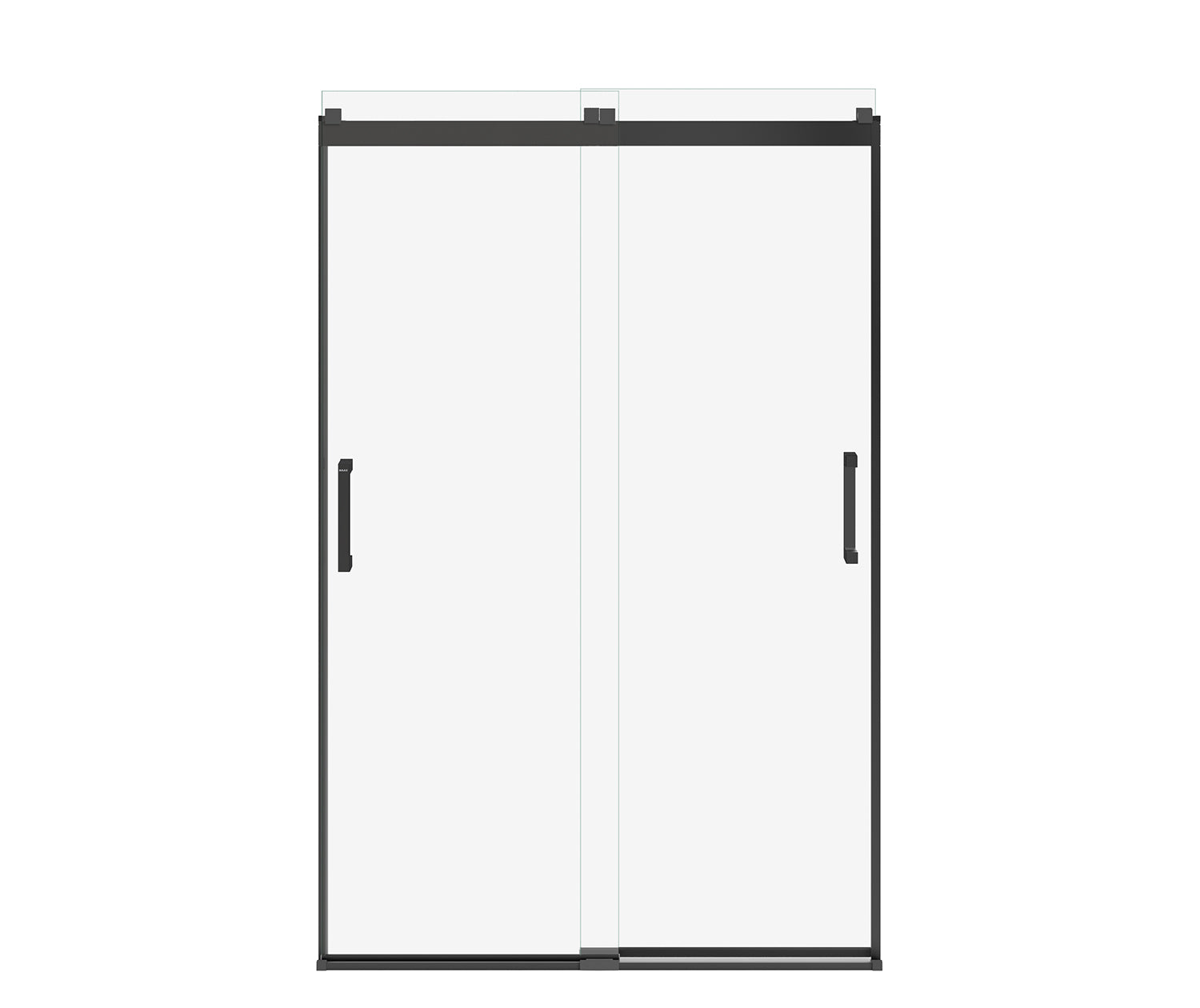 MAAX 135693-900-340-000 Revelation Square 44-47 x 70 ½-73 in. 8mm Bypass Shower Door for Alcove Installation with Clear glass in Matte Black