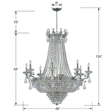 Majestic 20 Light Hand Cut Crystal Historic Brass Chandelier 1488-HB-CL-MWP