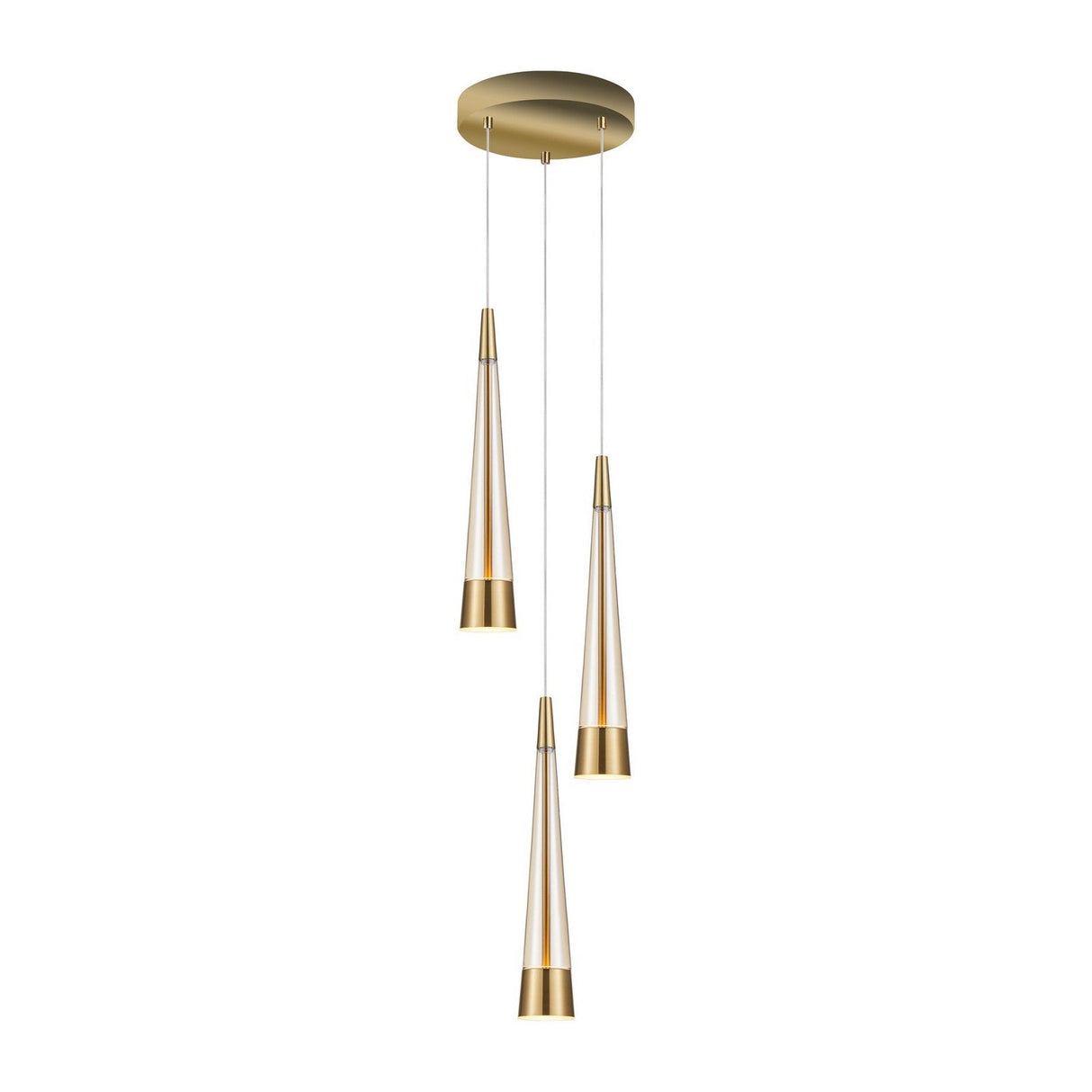 Sunnyvale Round Multi Light Pendant - Brass / 3-Light