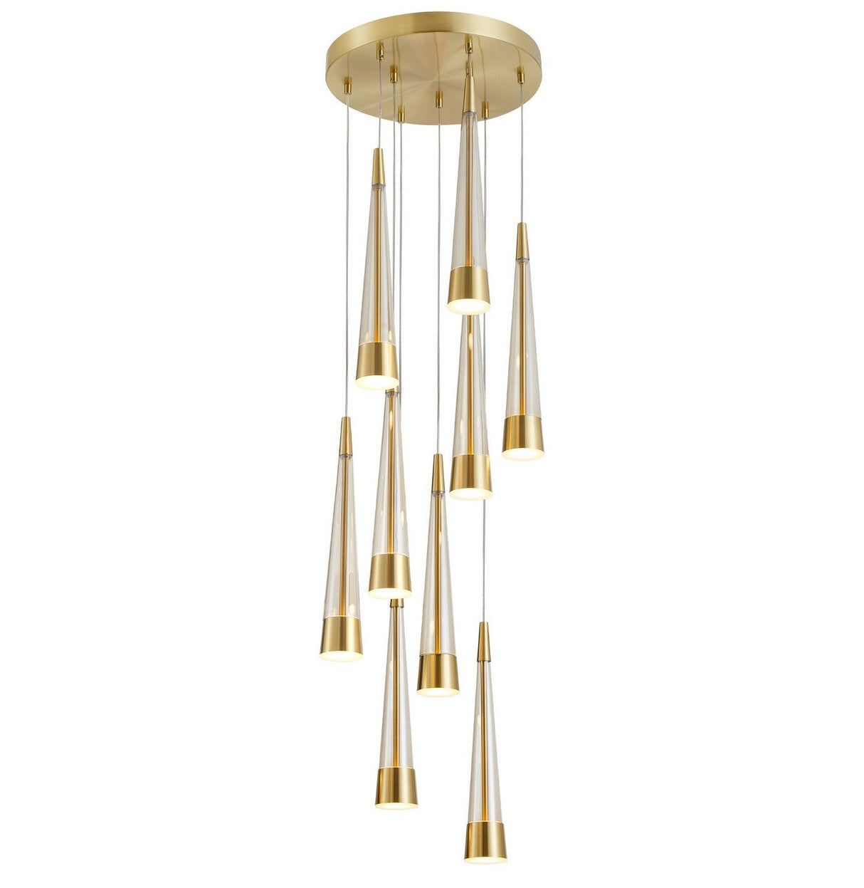 Sunnyvale Round Multi Light Pendant - Brass / 9-Light