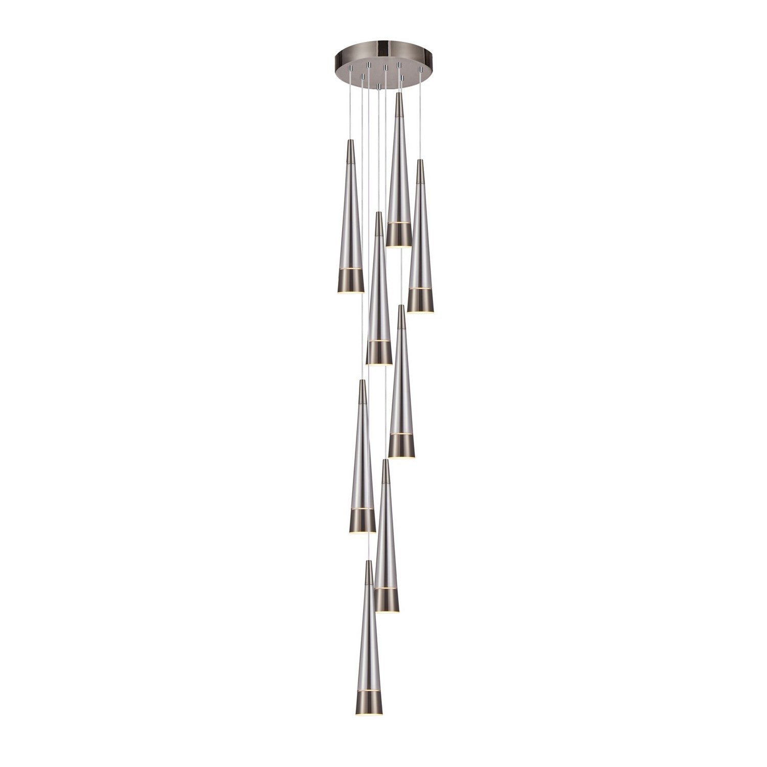 Sunnyvale Round Multi Light Pendant - Pearl Black and Smoke / 9-Light