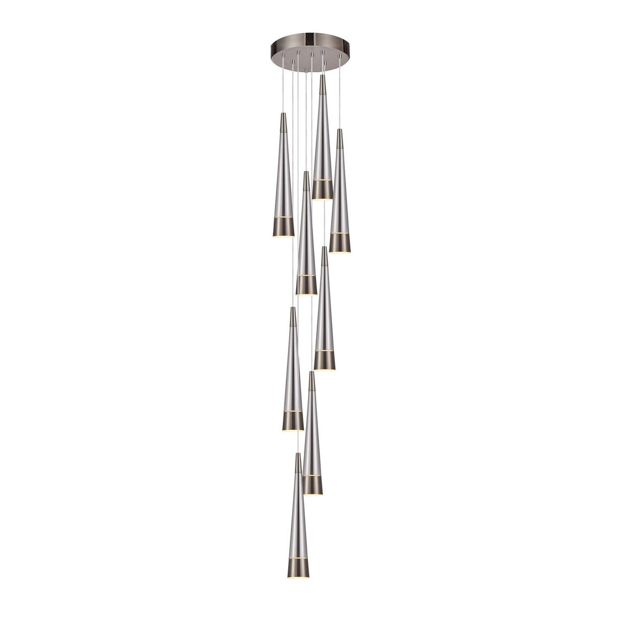 Sunnyvale Round Multi Light Pendant - Pearl Black and Smoke / 9-Light
