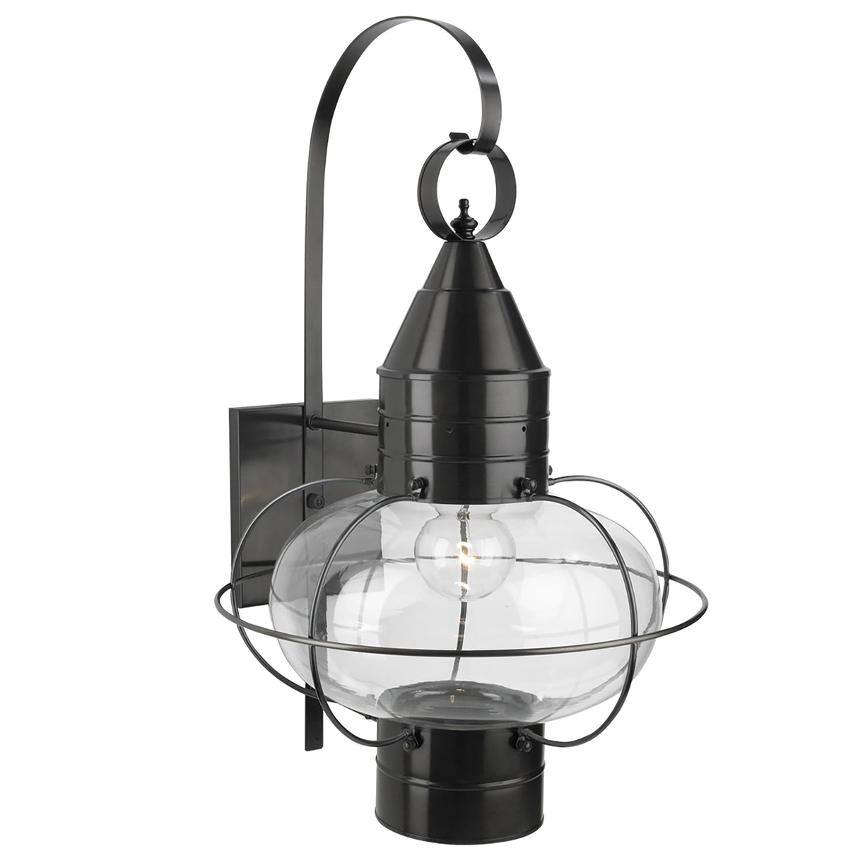 Elk 1509-BL-CL Classic Onion Outdoor Wall Light - Black with Clear Glass