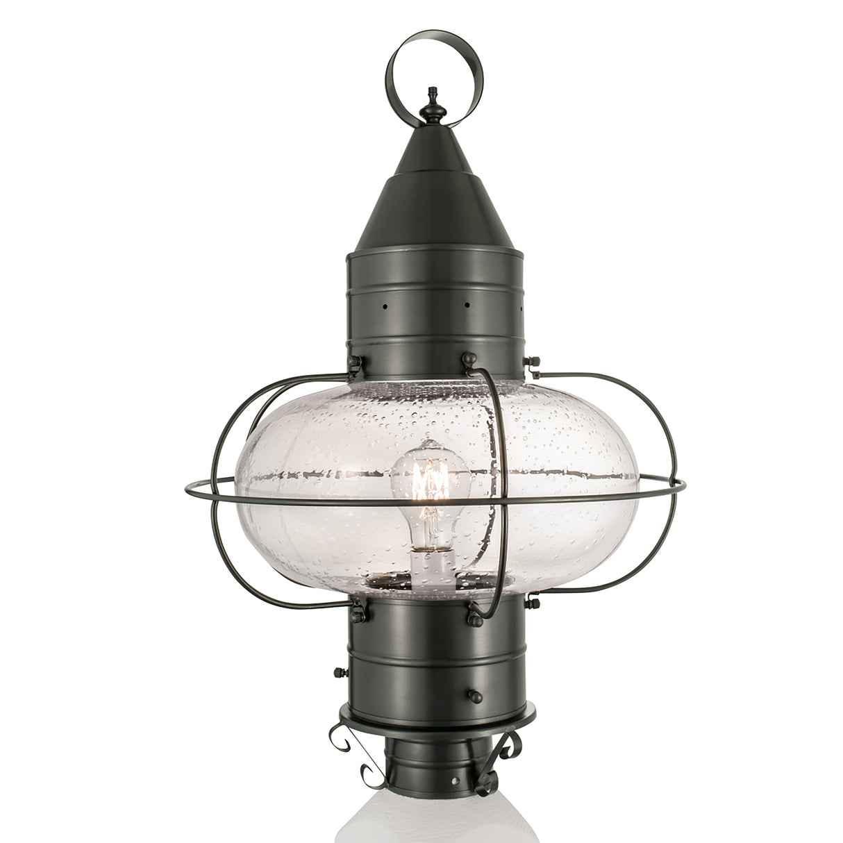 Elk 1510-GM-SE Classic Onion Outdoor Post Light - Gun Metal with Seeded Glass