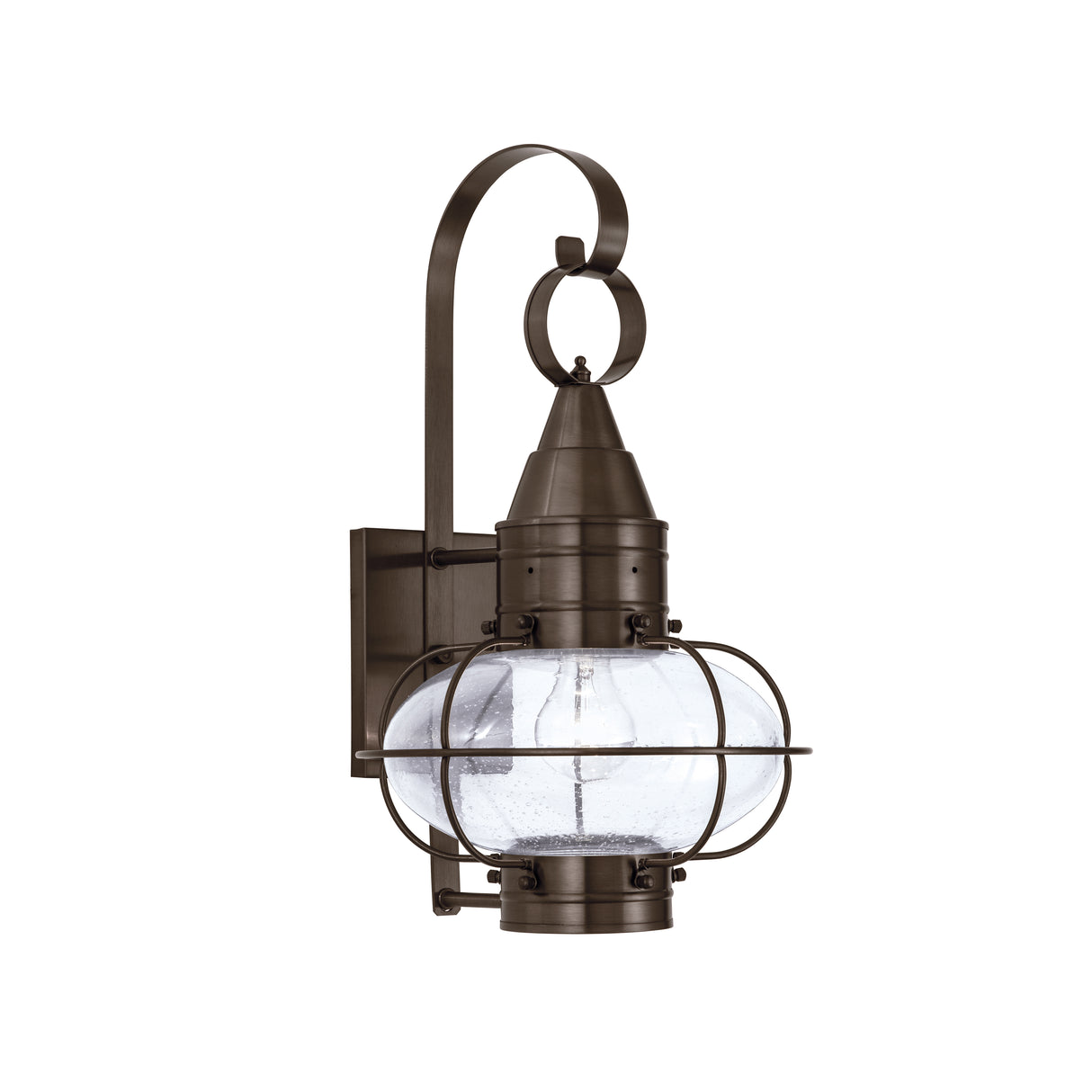 Elk 1512-BR-SE Classic Onion Outdoor Wall Light - Bronze with Seeded Glass