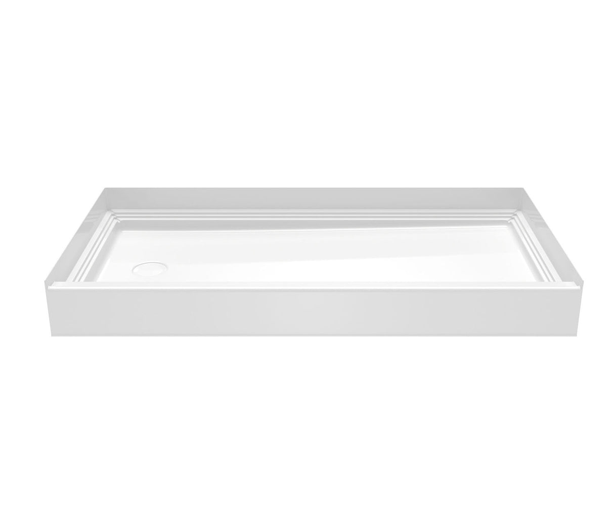 Swanstone VP6030CPANL/R Solid Surface Alcove Shower Pan with Left Hand Drain in White VP6030CPANL.010