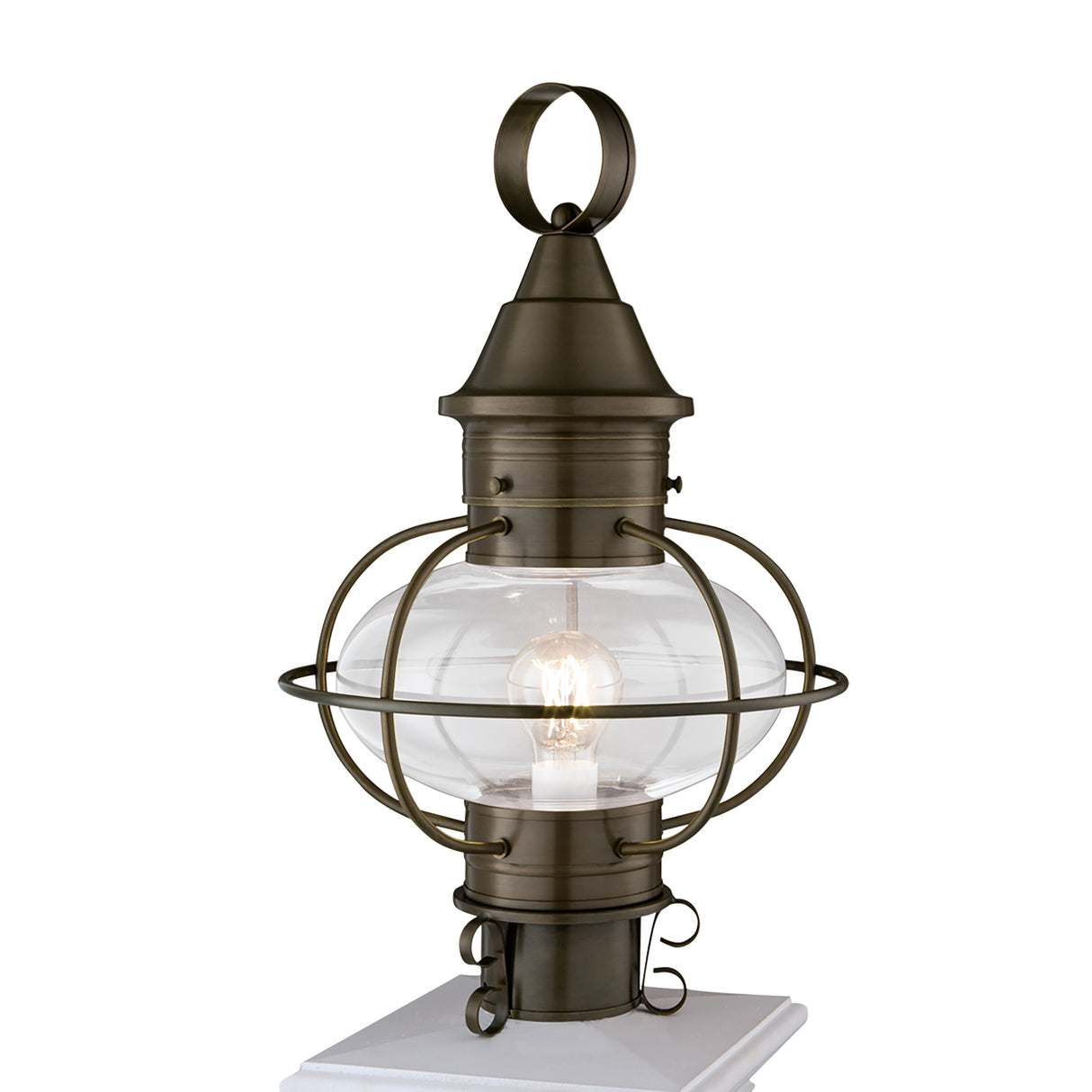 Elk 1611-SI-CL Classic Onion Outdoor Post Lantern - Sienna with Clear Glass