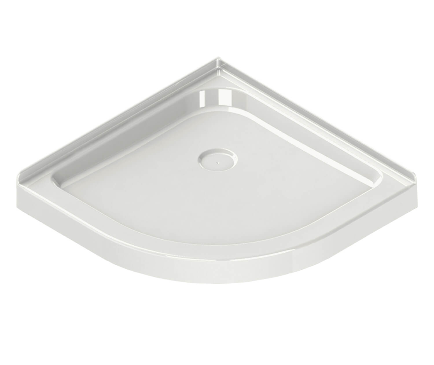 MAAX 101428-000-001-000 Neo-Round Base 40 3 in. 40 x 40 Acrylic Corner Left or Right Shower Base with Corner Drain in White