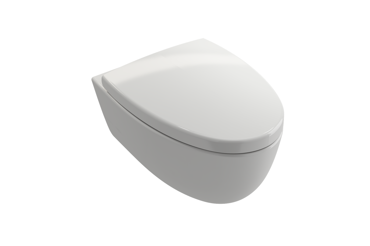 BOCCHI 1632-001-0129 Milano Wall-hung Elongated Toilet Bowl White