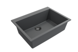 BOCCHI 1634-506-0126 Campino Uno Dual-Mount 27 in. Single Bowl Granite Composite Kitchen Sink in Concrete Gray