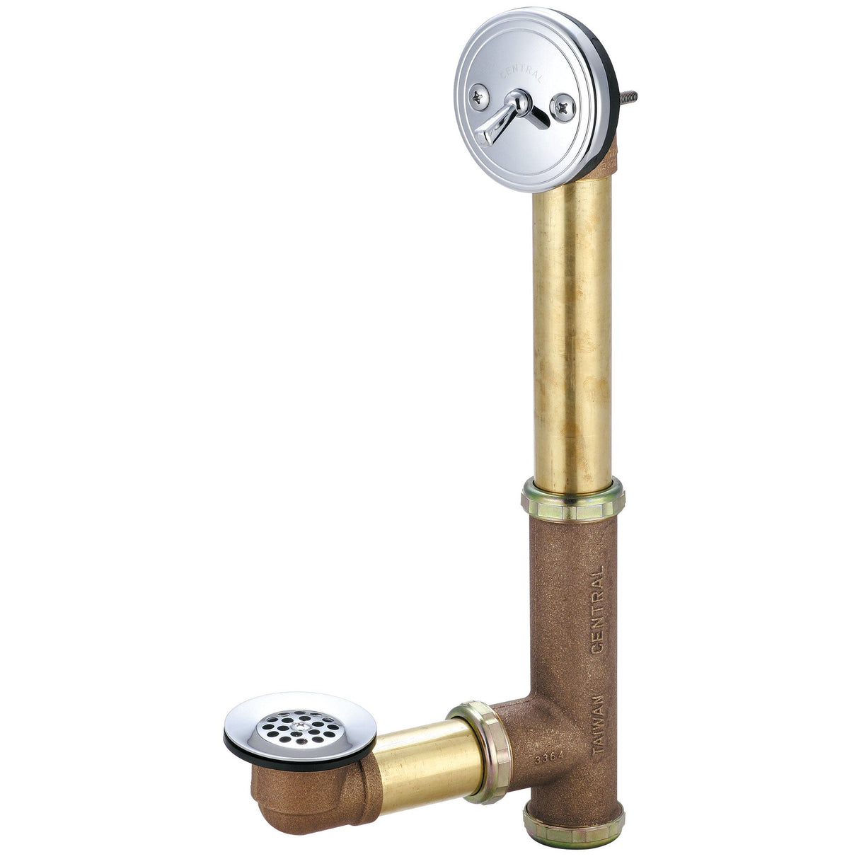 Central Brass 1655-P Multi-Tub Trip Lever Bath Drain in Polished Chrome