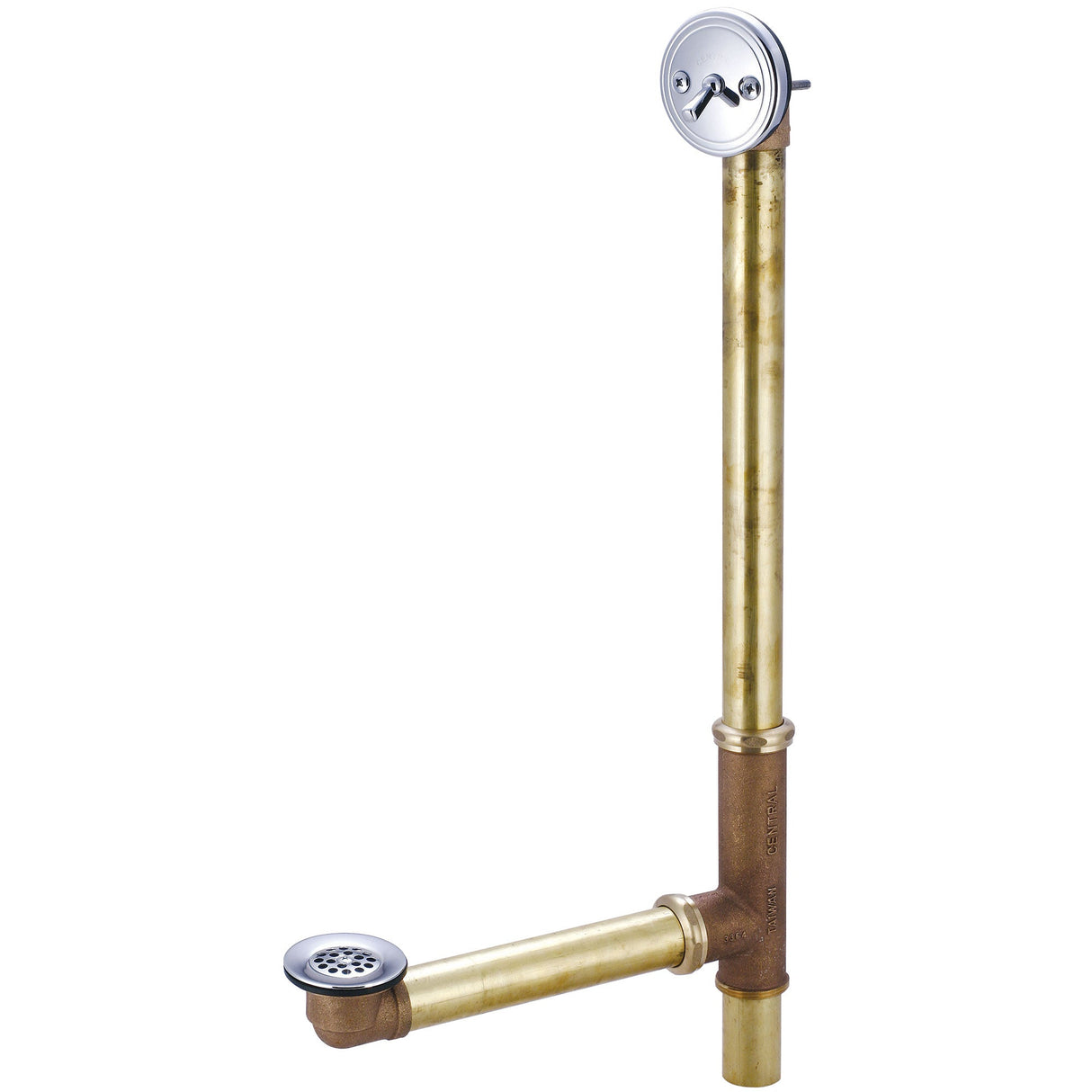 Central Brass 1655-X1817 Multi-Tub Trip Lever Bath Drain in Polished Chrome