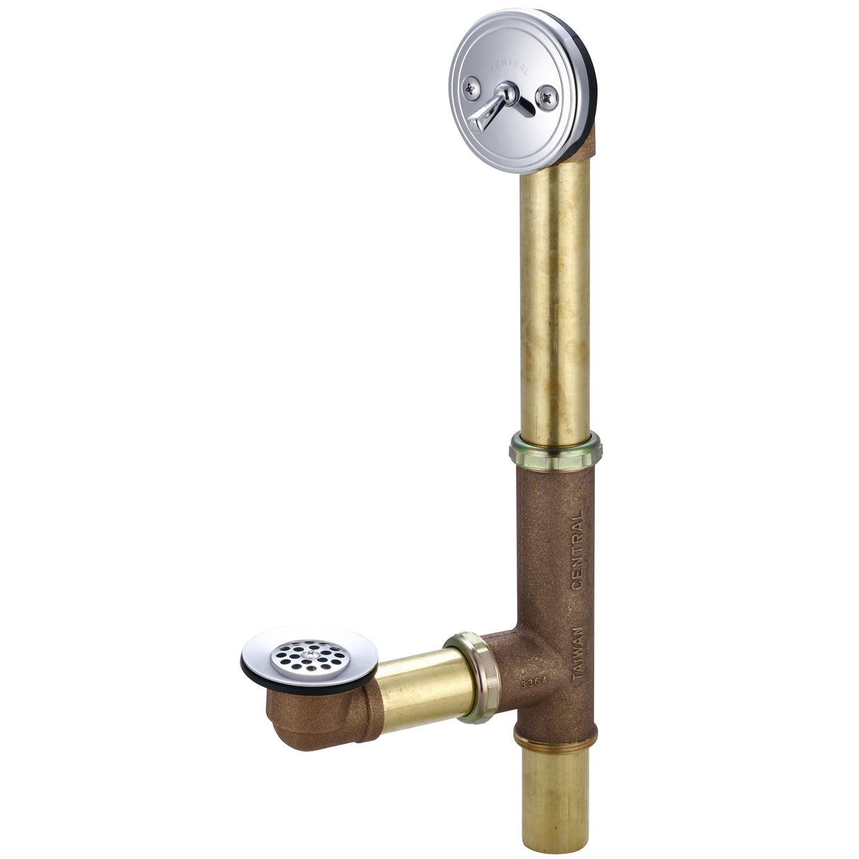 Central Brass 1655 Multi-Tub Trip Lever Bath Drain in Polished Chrome