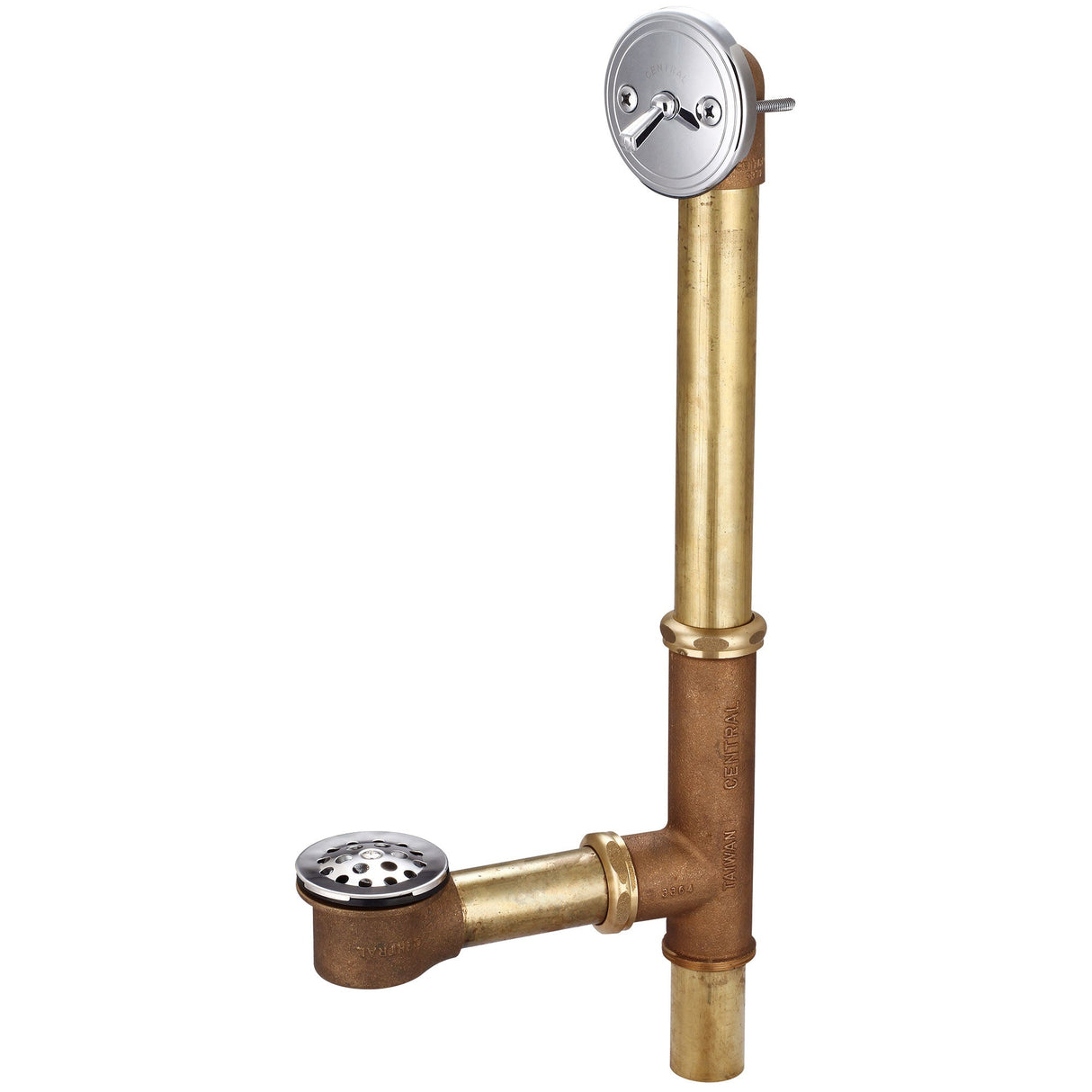 Central Brass 1665-WX Multi-Tub Trip Lever Bath Drain in Polished Chrome